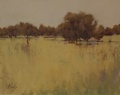 Oil painting of the fields at Faraway Farm in Upperville, VA. 